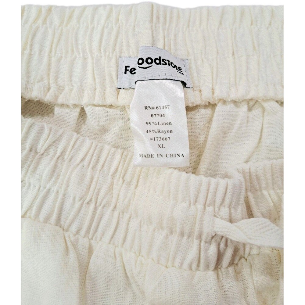 Linen Blend VTG Wide Leg Pants High Rise Women's Size XL Elastic Waist 173667 - Picture 12 of 14